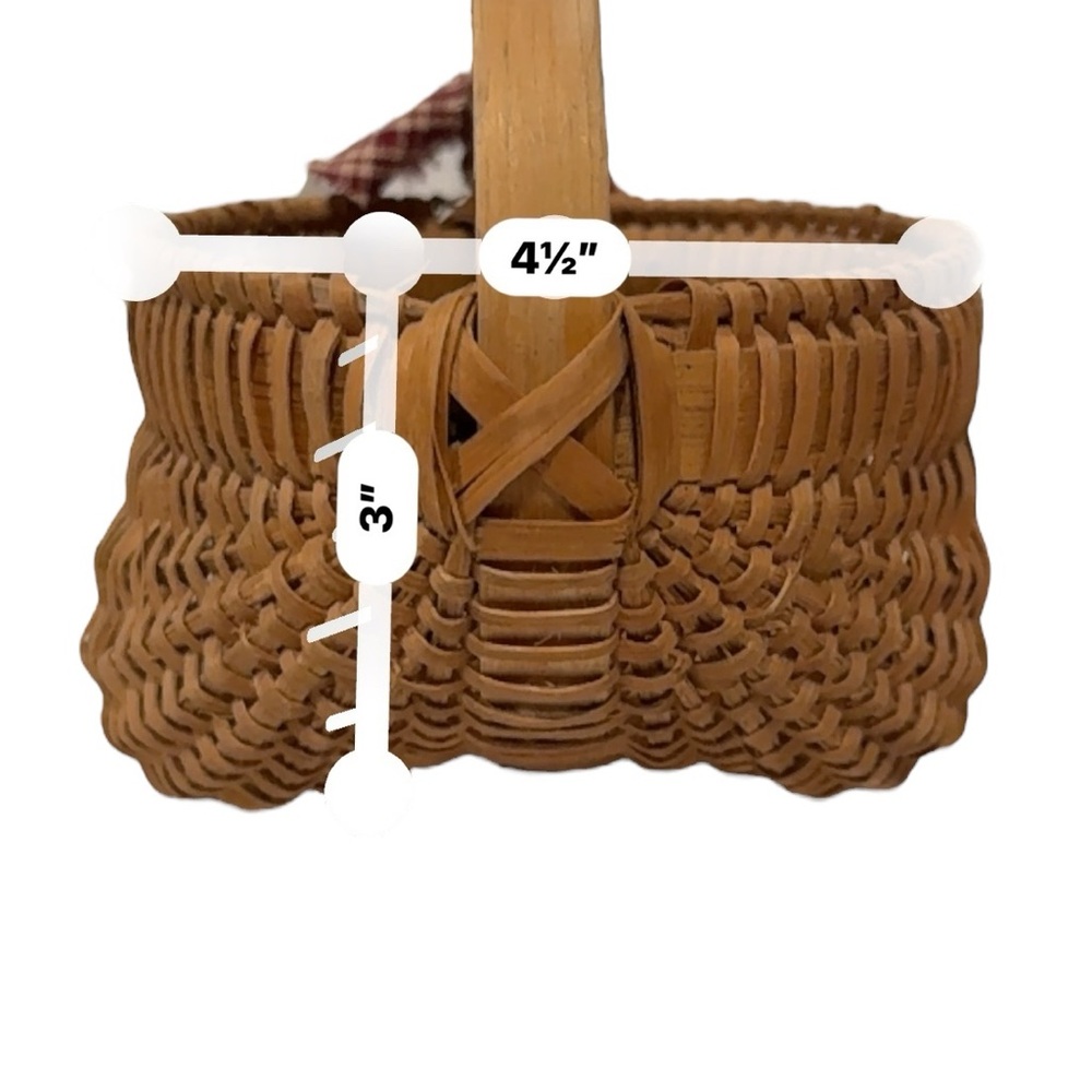 Small Wicker Woven Buttocks Split Bottom Egg Basket - Picture 6 of 6